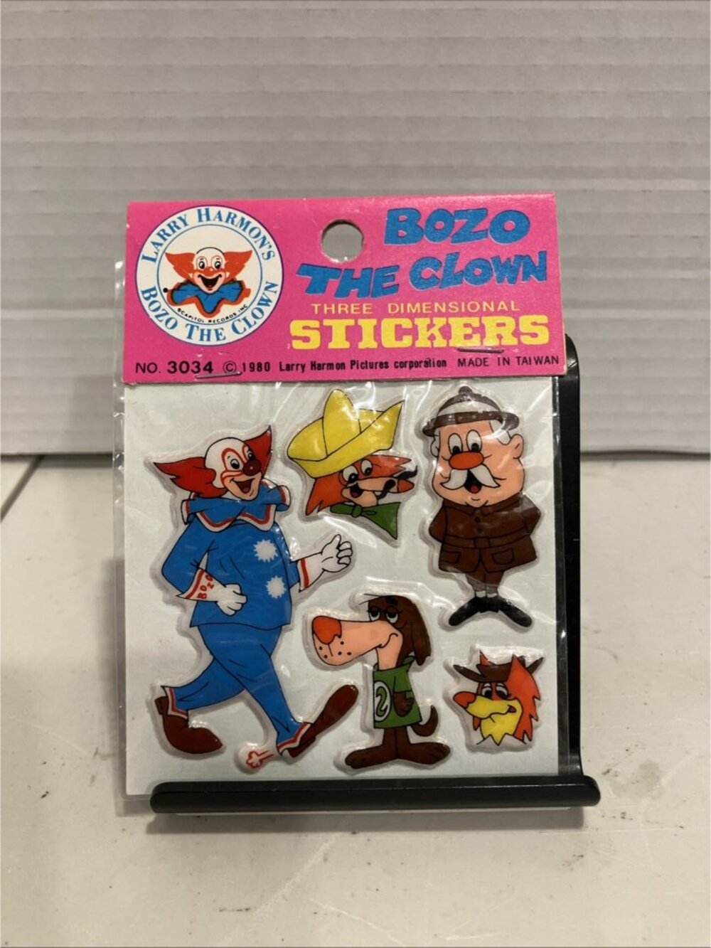 1983, BOZO The Clown Puffy Stickers New / Sealed Vintage